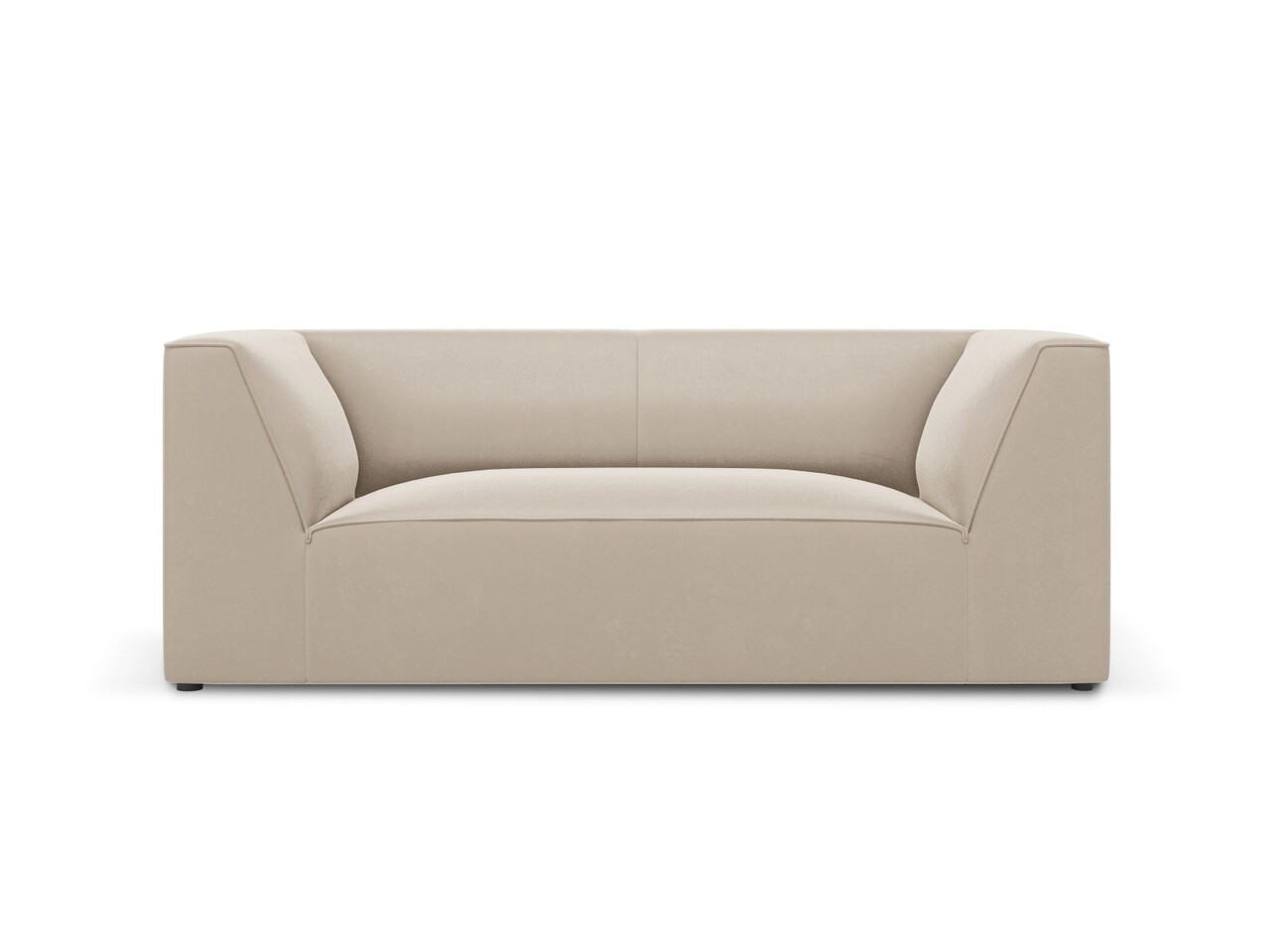 Canapea 2 locuri, Ruby, Micadoni Home, BL, 174x93x69 cm, catifea, bej - imagine 6